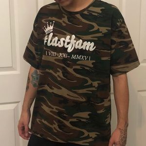 #lastfam MERCH camo T-shirt